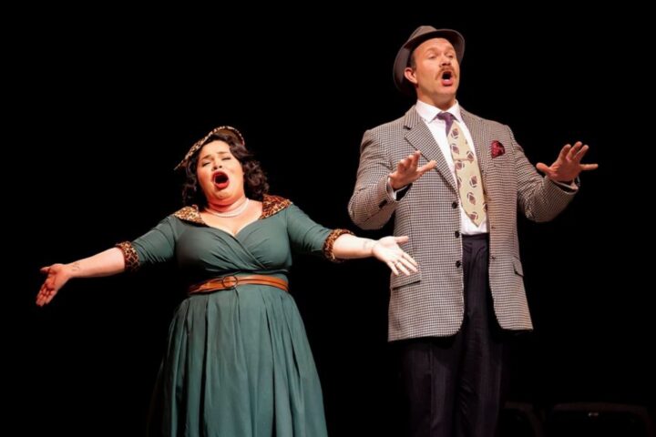 A man and woman singing in Kiss Me Kate Lincolnshire Marriott