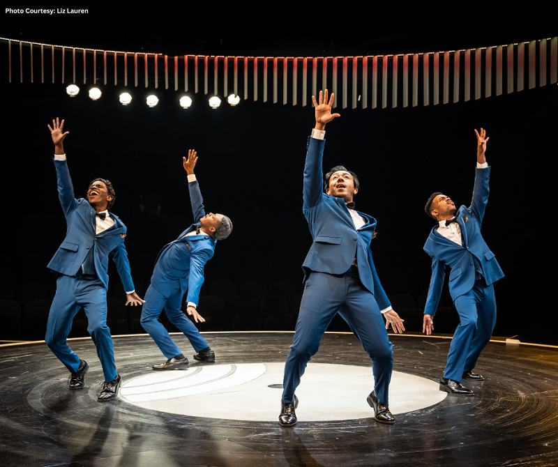 Beautiful The Drifters on a turntable at Marriott Theatre