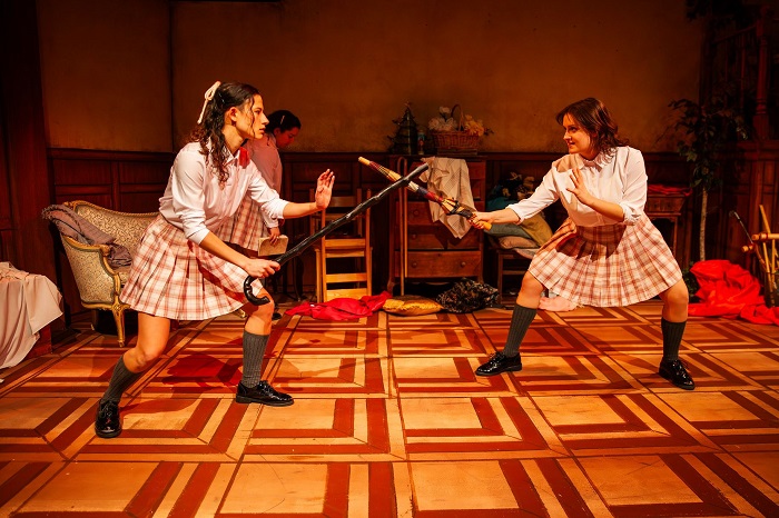 Isabel Roden, Hannah Eisendrath in Shakespeare's R&J at PrideArts Chicago