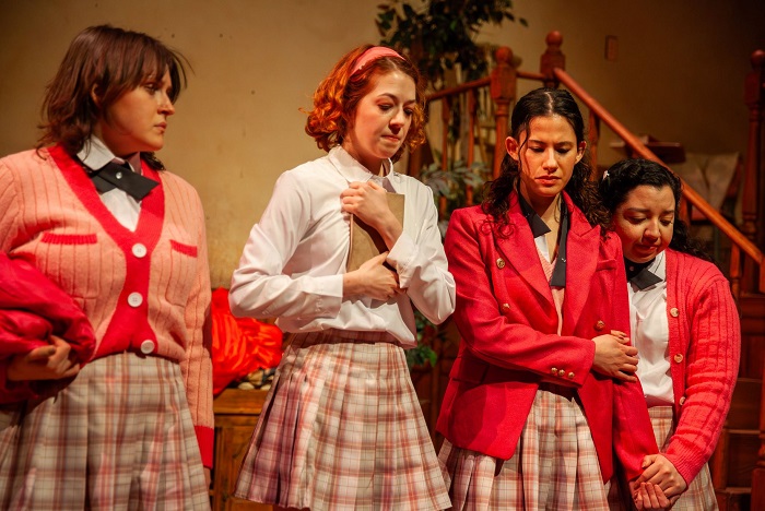 Hannah Eisendrath, Madelyn Strasma, Isabel Roden, Luz Espinoza in Shakespeare's R & J at PrideArts Chicago