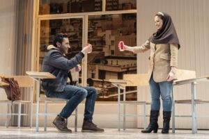 Pej Vahdat and Roxanna Hope Radja in English at Goodman Theatre