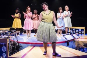 Aisha Sougou, Emma Grace Bailey, Miciah Lathan, Lucy Godinez, Leah Morrow, and Grace Bobber in Beehive: The 60's Musical at Marriott Theatre