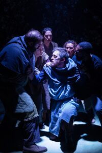 Joshua Razavi, Michaela Shapiro, Whitney Minarik, Michael B. Woods, Aimee Kleiman, and Mikha'el Amin in 'Macbeth' at Invictus Theatre Company