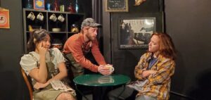 Stephanie Fongheiser, Artem Kreimer, and Lydia Hanman in 'Mercy Killing' at Open Space Arts