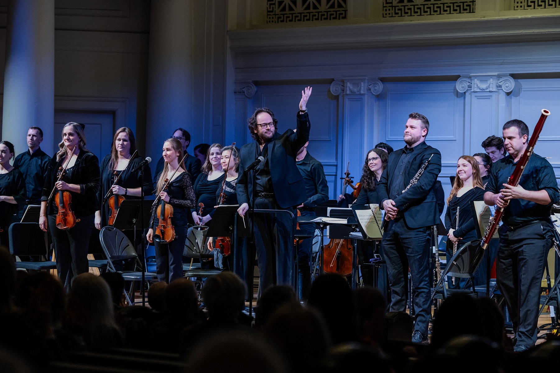 Maestro Aaron Kaplan with the JAM Orchestra