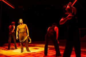 Darian Goulding and ensemble in Titanic The Musical at Marriott Theatre
