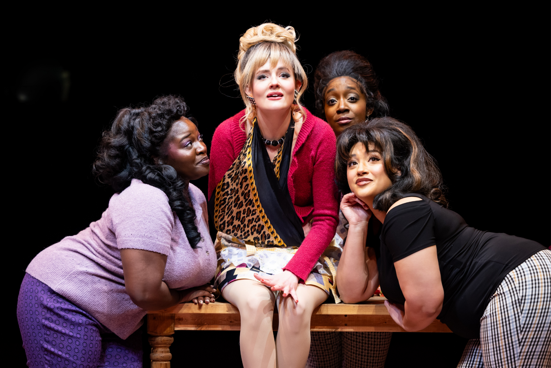 Miciah Lathan, Maya Rowe, Daryn Whitney Harrell, and Lydia Burke in 'Little Shop Of Horrors' at Marriott Theatre - Photo Credit: Justin Barbin