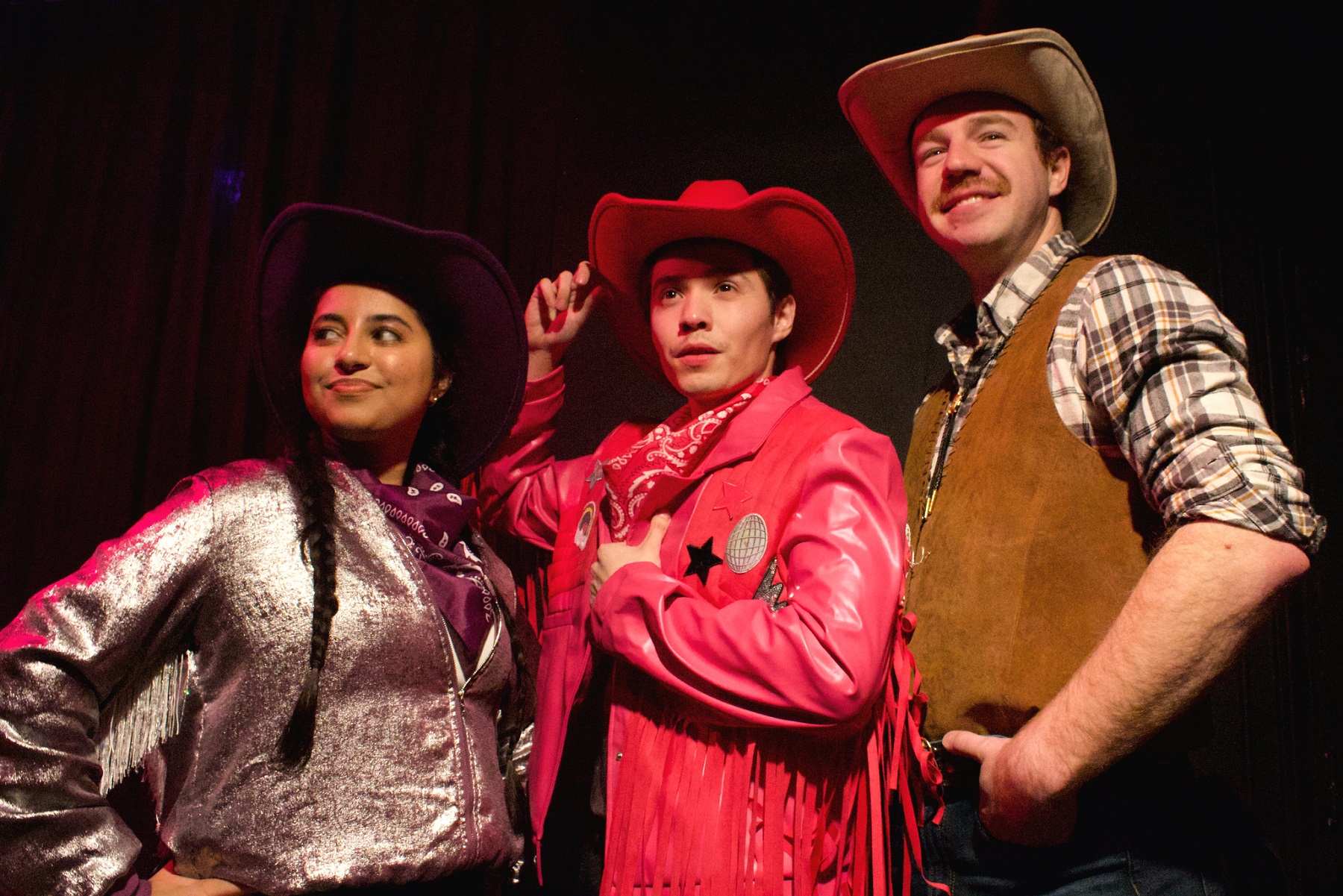 A charming show with heart, My Life As A Cowboy, about a young man who aspires to be a country-western dancer and move to a big city, is an incredibly funny and joyful time. Momina Shazad, Octavio Montes De Oca, and Ben Chalex in 'My Life As A Cowboy' At Open Space Arts - Photo Credit: Tadhg Mitchel