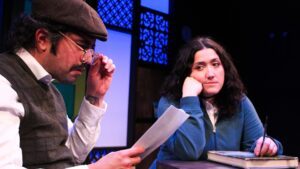 Ninos Baba and Tina El Gamal in 'The Unknown Variable' at Momentary Theatre in Chicago
