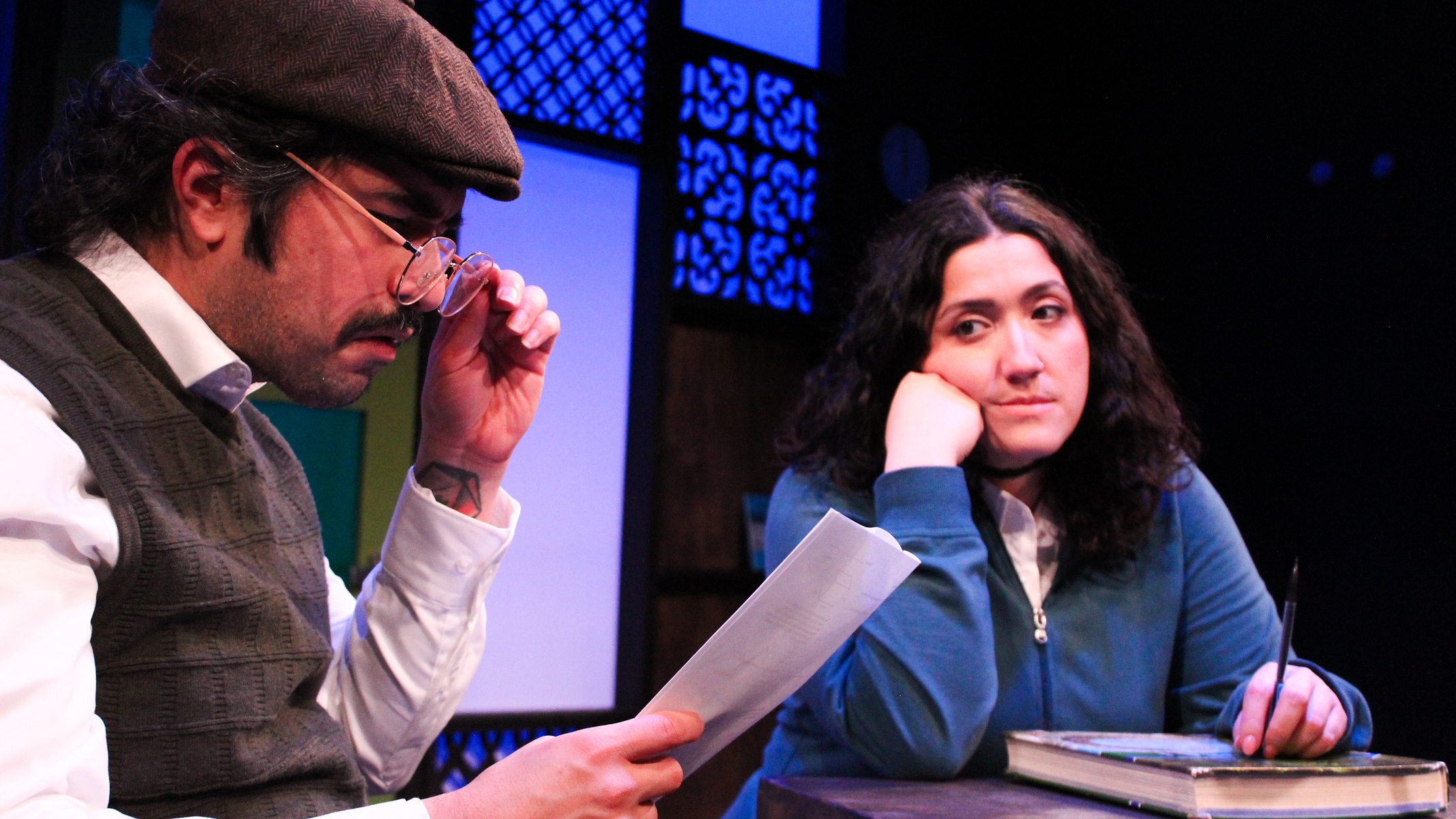 Ninos Baba and Tina El Gamal in 'The Unknown Variable' at Momentary Theatre in Chicago