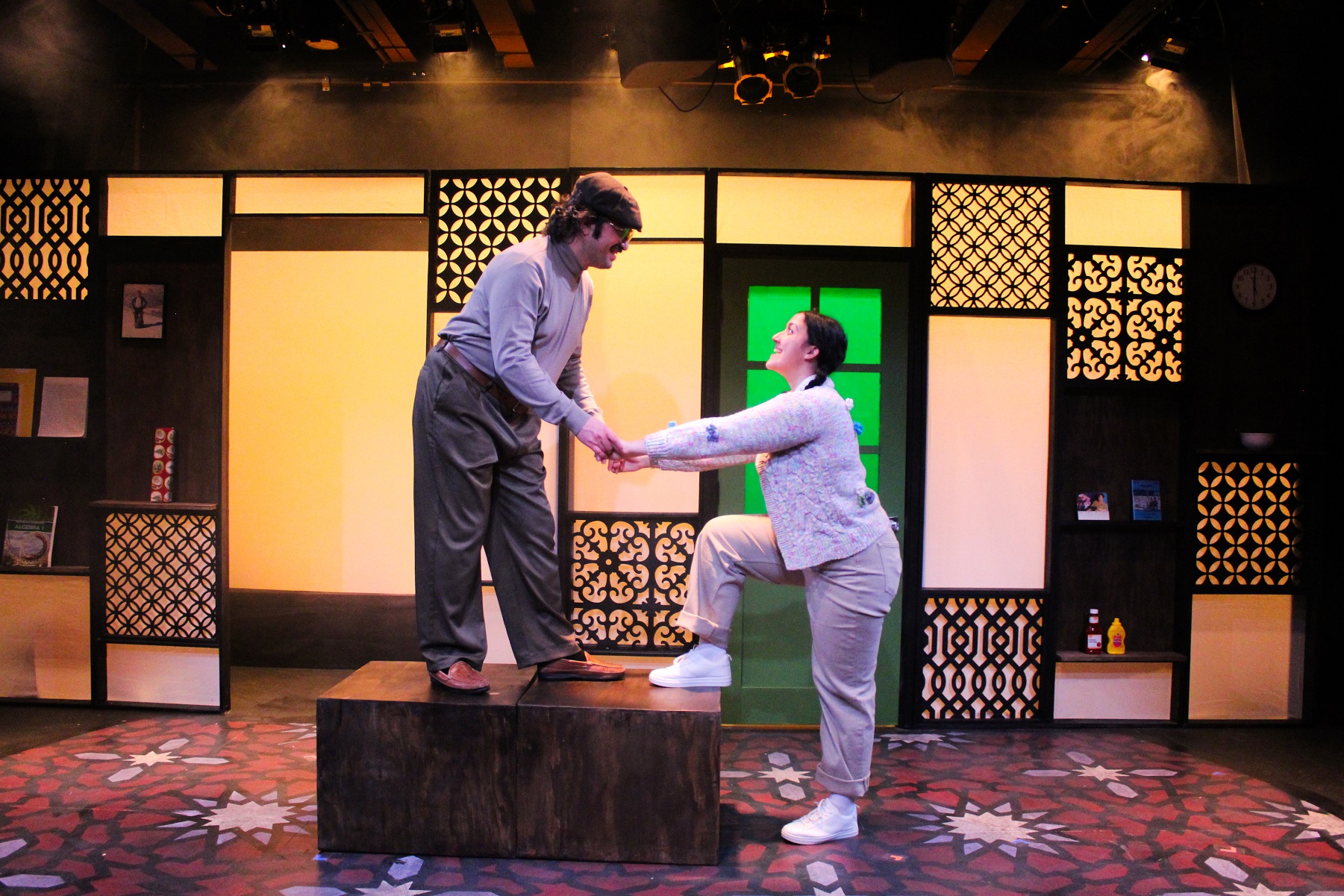 Ninos Baba and Tina El Gamal in 'The Unknown Variable' at Momentary Theatre In Chicago