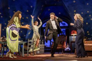 Christiana Clark, Bryce Gangel, Luigi Sottile, and Jessie Fisher in 'Holiday' at The Goodman Theatre - Photo Credit: Todd Rosenberg