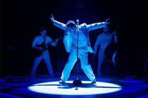 Tyler Hanes in 'Heartbreak Hotel' at Marriott Theatre