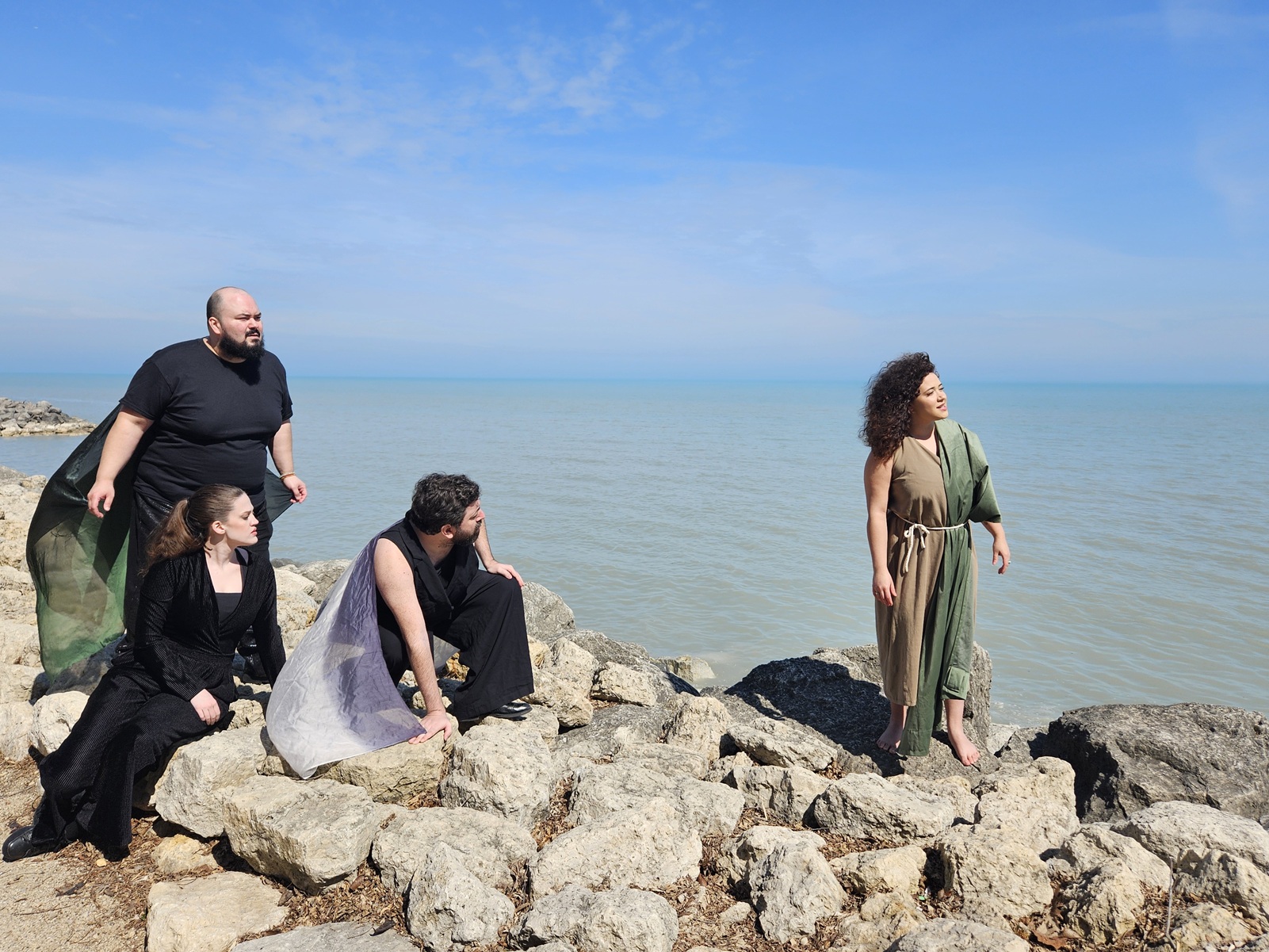 Jacque Bischoff, Joél Cordova, Jonathan Crabtree, and Maya Moreau in 'Kassandra at the Top of the World'