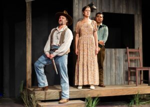 Josh Odor, Whitney Minarik, and Bruce Holtman in 'Shane' at City Lit Theater in Chicago - Photo Credit: Steven Townshend of Distant Era