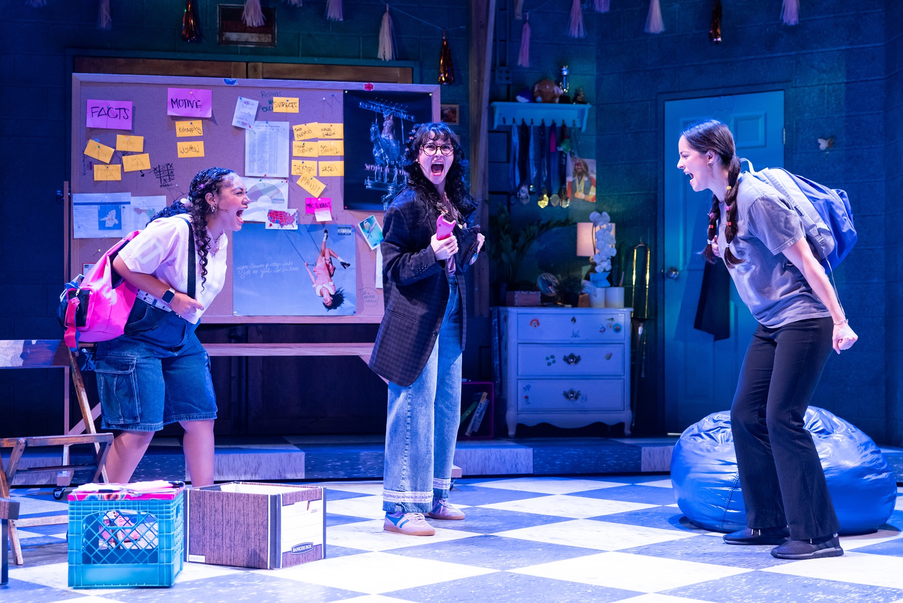 Ariana Burks, Jacqueline Guillén, and Carmen Berkeley in Dead Girl’s Quinceañera at Goodman Theatre in Chicago - Photo Credit:  Justin Barbin
